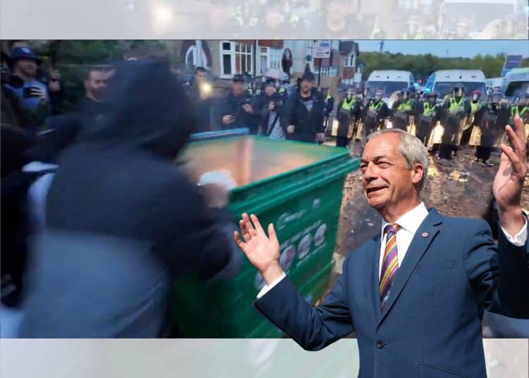 Nigel Farage of Reform UK and the Southampton White Riot