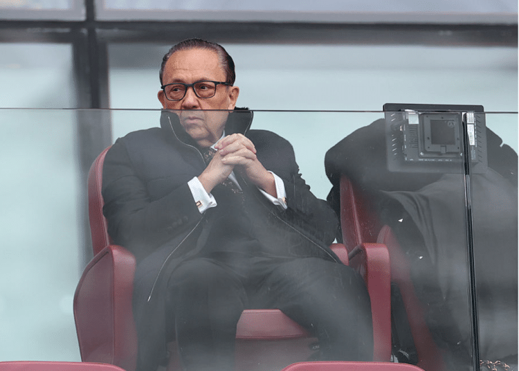 David Sullivan, Joint-Chair of West Ham United, in attendance prior to the Premier League match between West Ham United and Crystal Palace at London Stadium on 20 September 2025 in London