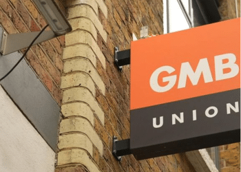 GMB Union logo outside one of its UK offices