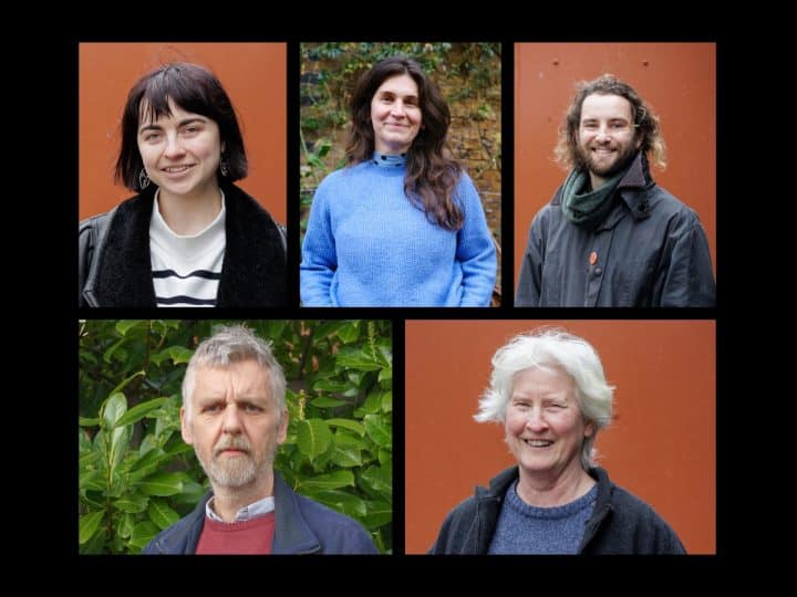 Composite image from individual portraits of the Heathrow Five