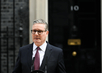 Keir Starmer delivering his resignation speech outside No.10 on 22 June