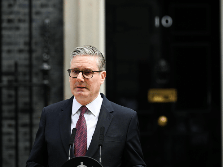 Keir Starmer delivering his resignation speech outside No.10 on 22 June