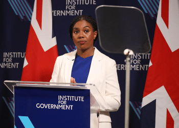 Conservative leader Kemi Badenoch delivers a speech at the Institute for Government on June 09, 2026 in London, England. The Conservative Party Leader pledges to overhaul equality laws - scrapping the duty on public bodies to consider how they promote equality (the Public Sector Equality Duty).