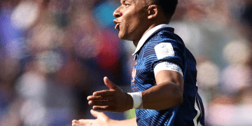 Kylian Mbappe scores two