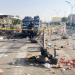 A Nigerian police truck stands at the deserted Maiduguri Monday Market the morning after multiple explosions struck the northeastern city of Maiduguri, Borno State, Nigeria on 17 March 2026