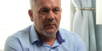 Marlon West, who is a mayoral candidate for Restore Britain in Greater Manchester, speaks on camera for Sky News. He looks downhearted.