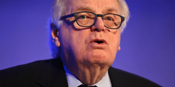 Lord Michael Grade, Chair of Ofcom speaks during LEAD 2024 at the Queen Elizabeth II Centre on February 8, 2024 in London, England. Grade has endorsed GB News