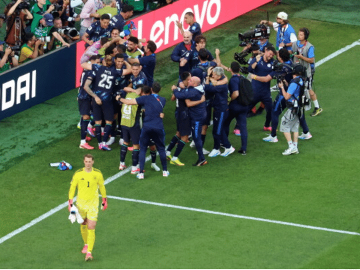 Paraguay send Germany home in round of 32 clash and celebrate with mass hugs on the pitch