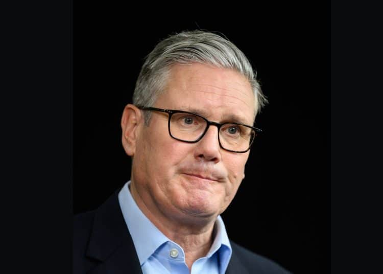 Illustrative image of Keir Starmer looking glum Labour members want ban on arms to Israel