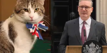 Larry the cat and Keir Starmer