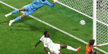 World Cup 2026: Spain's Lamine Yamal scores their first.