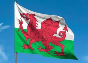 Wales flag independence march