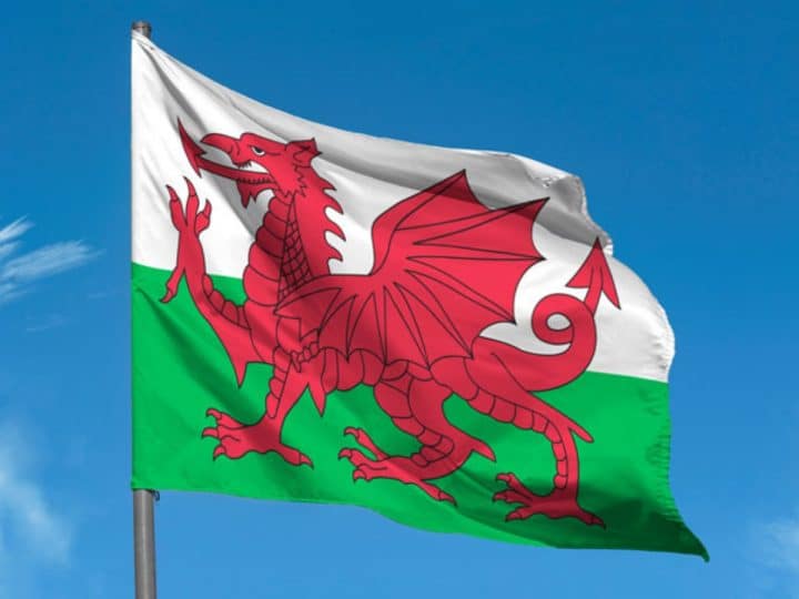 Wales flag independence march
