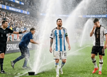 World Cup — Sprinkler malfunction