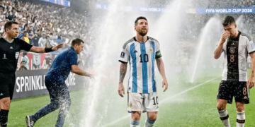 World Cup — Sprinkler malfunction