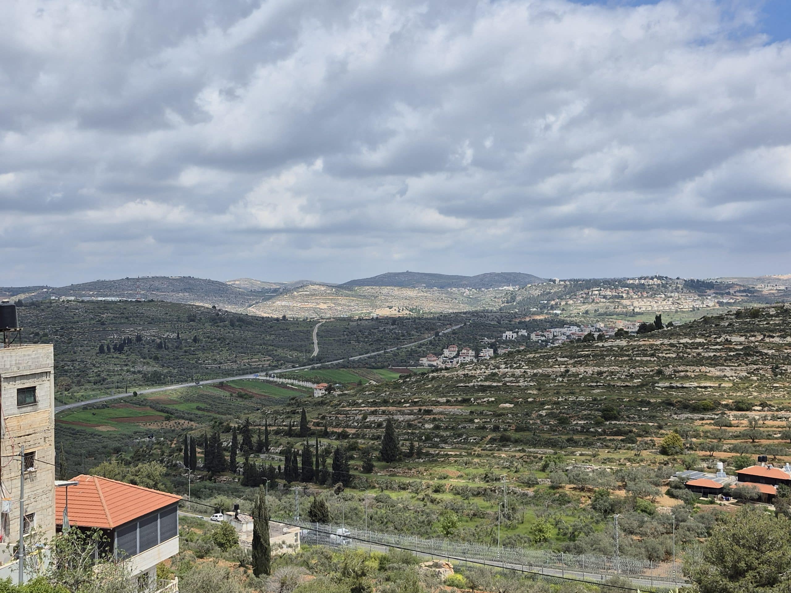 Fields and scenery in the West Bank village, which is mountainous and grassy