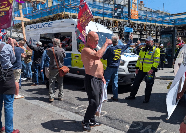 protest, police presence, Manchester
