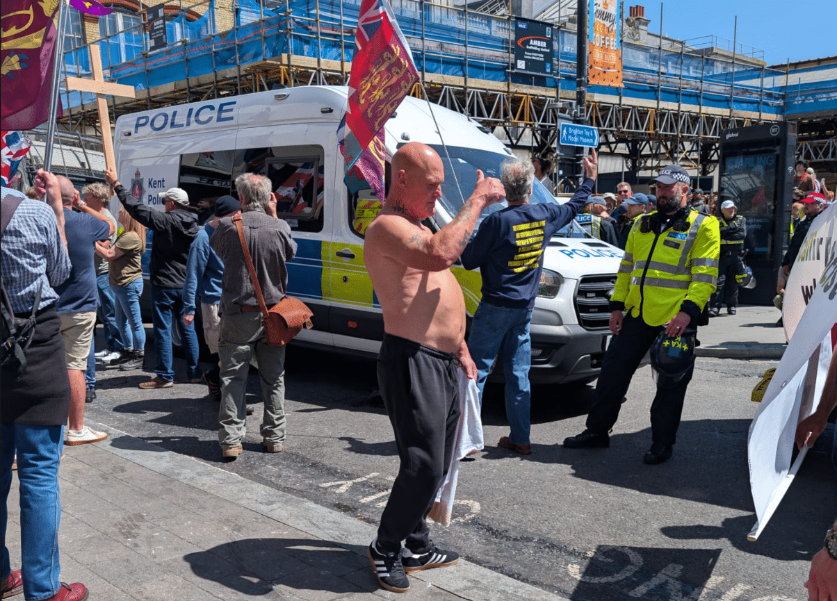 protest, police presence, Manchester