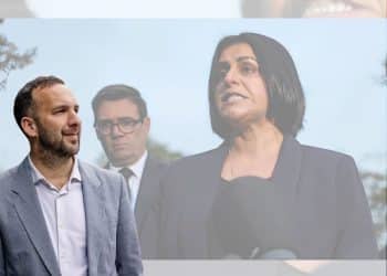 Zack Polanski of the Green Party and Andy Burnham and Shabana Mahmood of the Labour Party