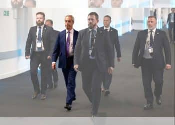 Nigel Farage and his security team