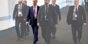 Nigel Farage and his security team
