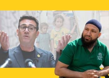 Andy Burnham of Labour and Mothin Ali of the Green Party