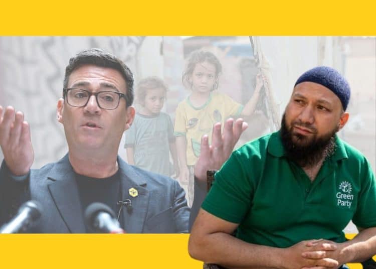 Andy Burnham of Labour and Mothin Ali of the Green Party
