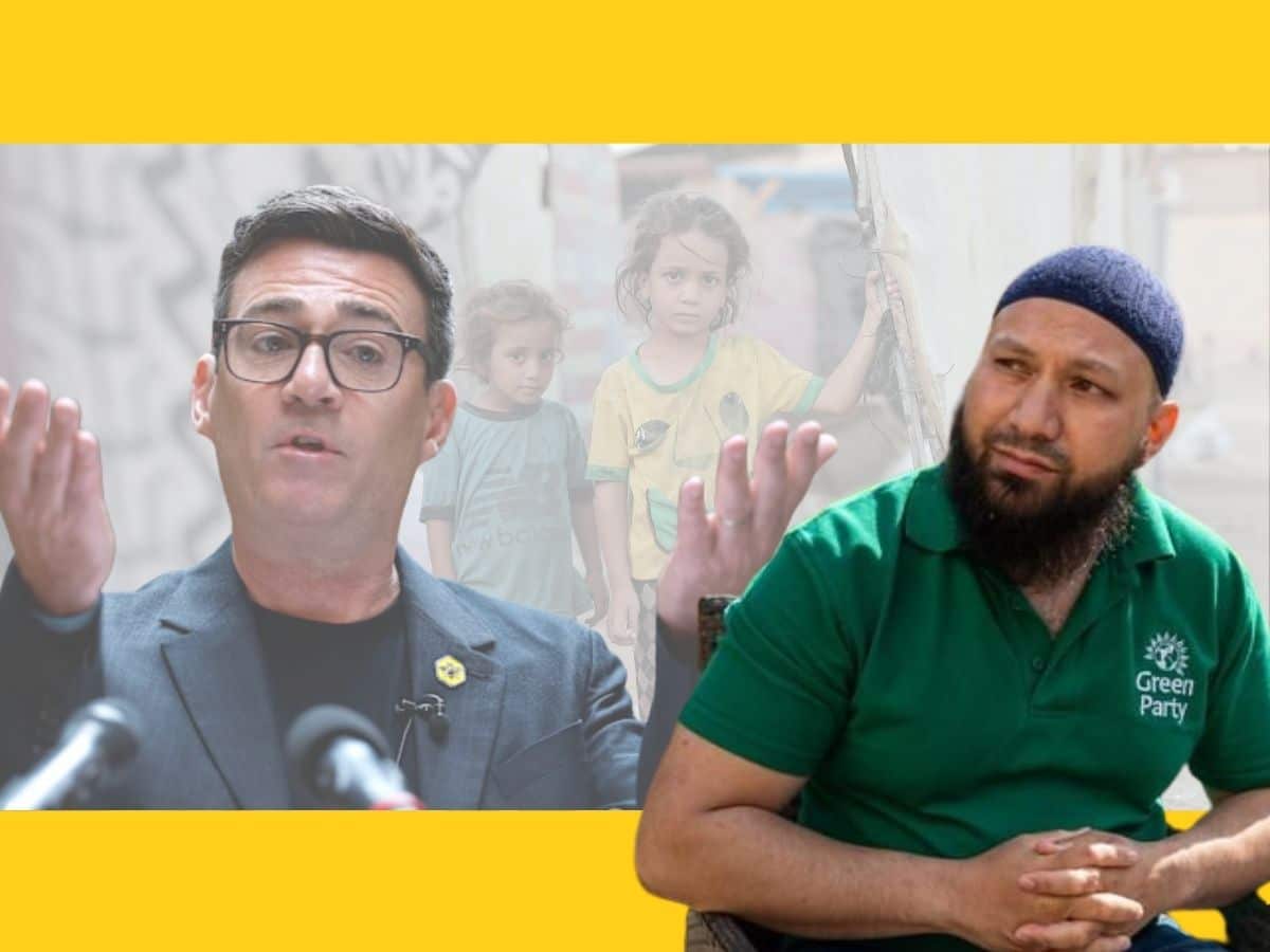 Andy Burnham of Labour and Mothin Ali of the Green Party