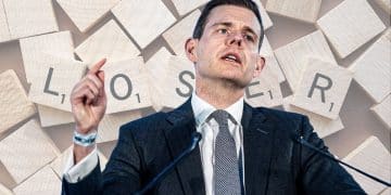 Matt Goodwin in front of the word 'loser'