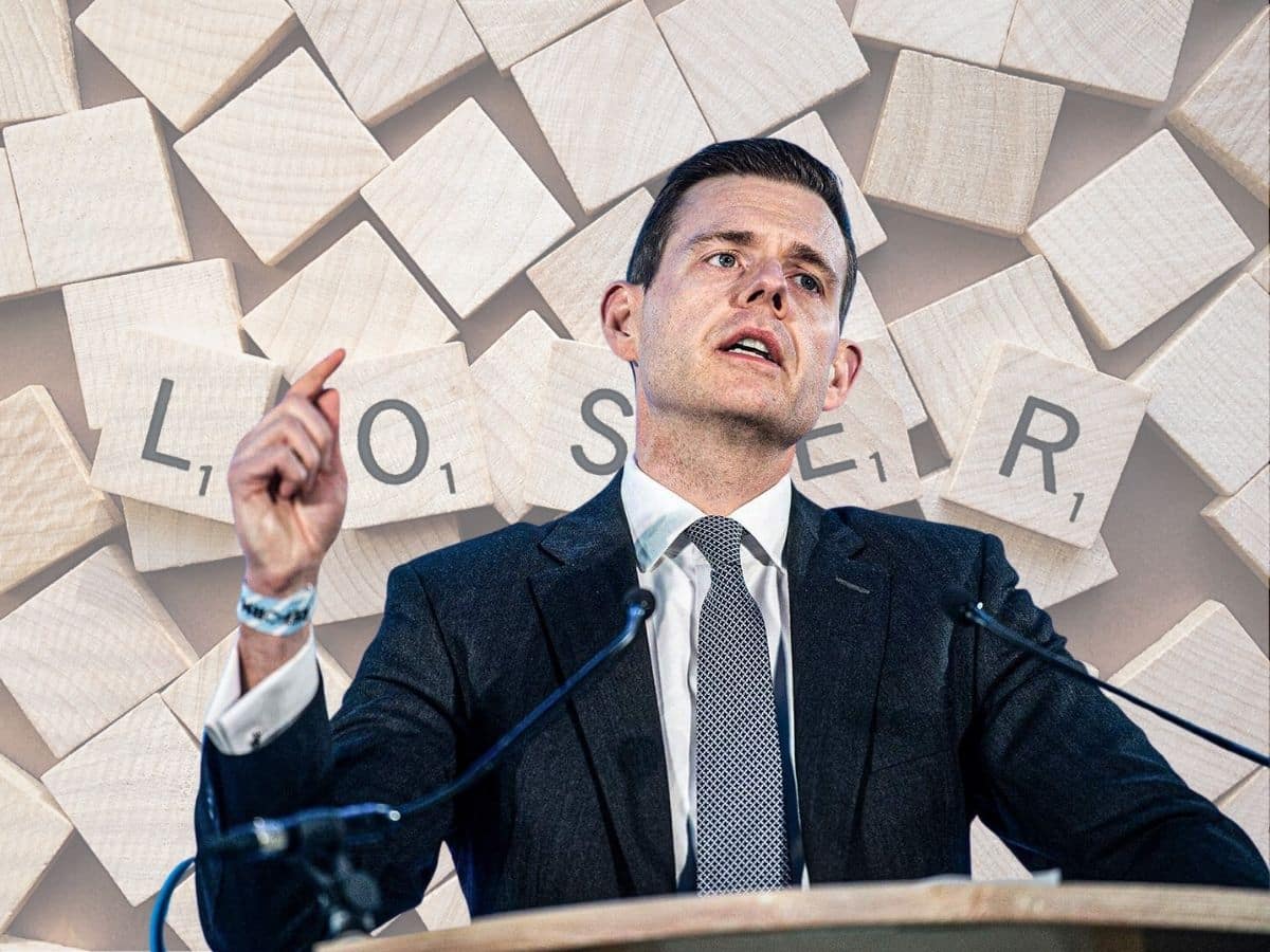 Matt Goodwin in front of the word 'loser'
