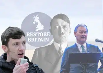 Rupert Lowe and Steve Laws of Restore Britain, and Adolf Hitler of the Nazi Party