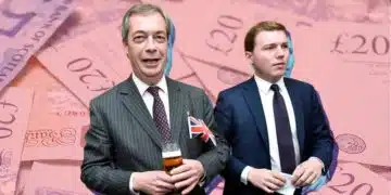 Nigel Farage and George Cottrell of Reform UK