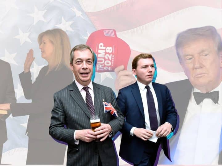 Judge Susan Brnovich, Donald Trump, Nigel Farage of Reform UK, and Posh George Cottrell