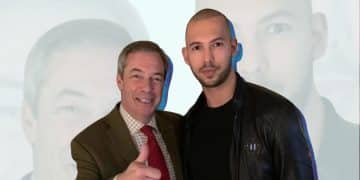 Nigel Farage of Reform UK and Andrew Tate