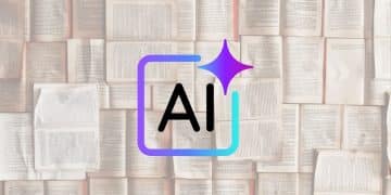 The word AI and a pile of old books