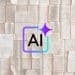 The word AI and a pile of old books