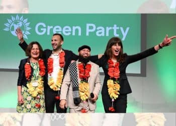 Zack Polanski, Mothin Ali, and Rachel Millward of the Green Party
