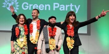 Zack Polanski, Mothin Ali, and Rachel Millward of the Green Party