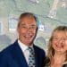 Nigel Farage of Reform UK and Allison Pearson, the journalist who told Ann Widdecombe's family to stop complaining