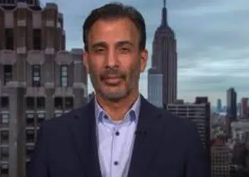 Craig Mokhiber on screen waiting to be interviewed