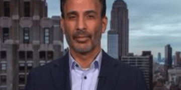 Craig Mokhiber on screen waiting to be interviewed