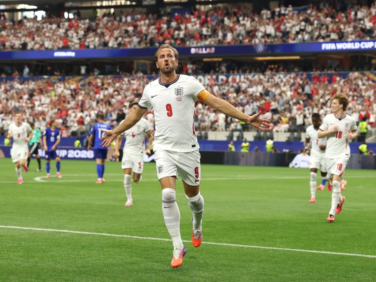 Harry Kane celebrates a goal at World Cup 2026