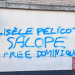 Misogynistic Gisèle Pelicot graffiti on a wall in Belfast
