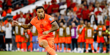 Justin Kluivert of the Netherlands during the penalty shootout in the FIFA World Cup 2026 Round of 32 match between the Netherlands and Morocco at Monterrey Stadium in Monterrey, Mexico, on June 29, 2026. He was one of three Black football players from the Dutch side to take a penalty kick.