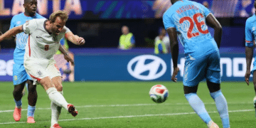 Harry Kane smashes in the goal to send DR Congo home in Atlanta, Georgia