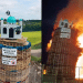 Moygashel bonfire, mosque replica set on fire by loyalists