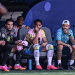 Neymar joins the Brazil team on the bench for their World Cup opener vs. Morocco