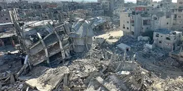 The Nuseirat refugee camp after it was bombed by the IOF on 8 June 2024