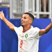 Azzedine Ounahi celebrates scoring the first goal for Morocco