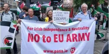 Ireland begins EU presidency as protesters denounce warmongering bloc
